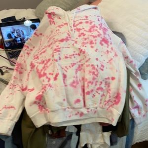 tie dye pink hoodie